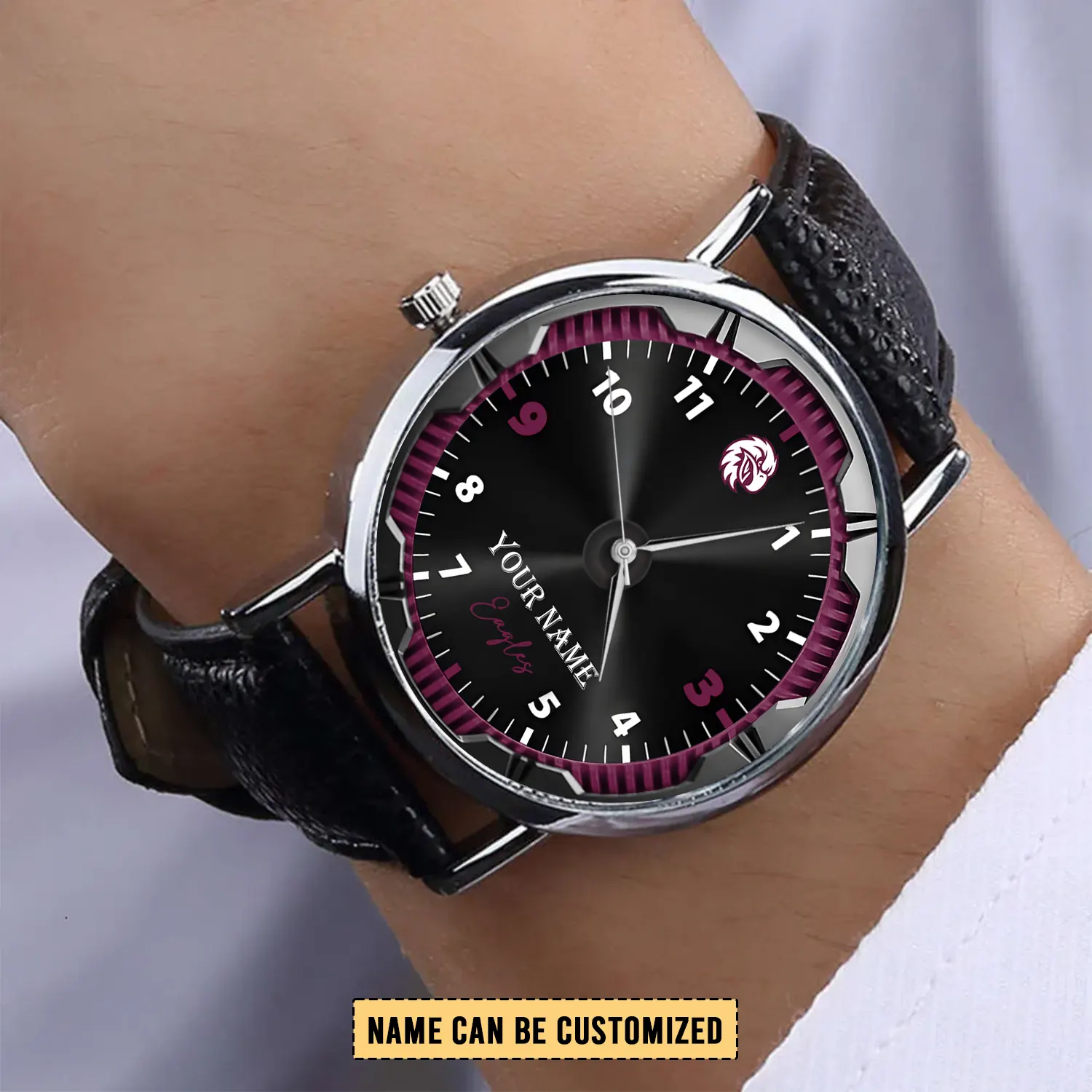 Auspiritmerch Manly Warringah Sea Eagles Personalized Stitched Leather Watch Gift For Fans