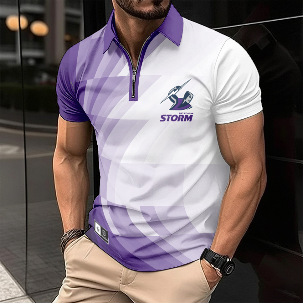 Auspiritmerch Melbourne Storm Personalized Zip Polo Shirt Gift For Fans