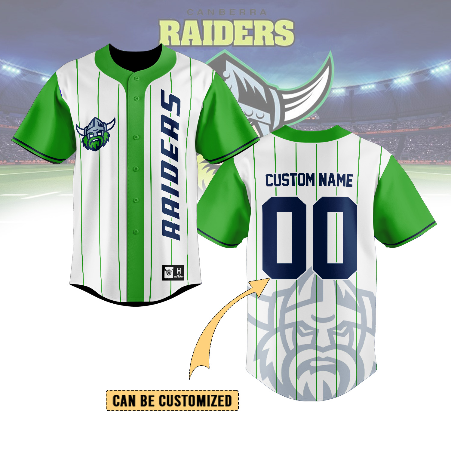 Auspiritmerch Canberra Raiders Personalized Baseball Jersey Gifts For Fans