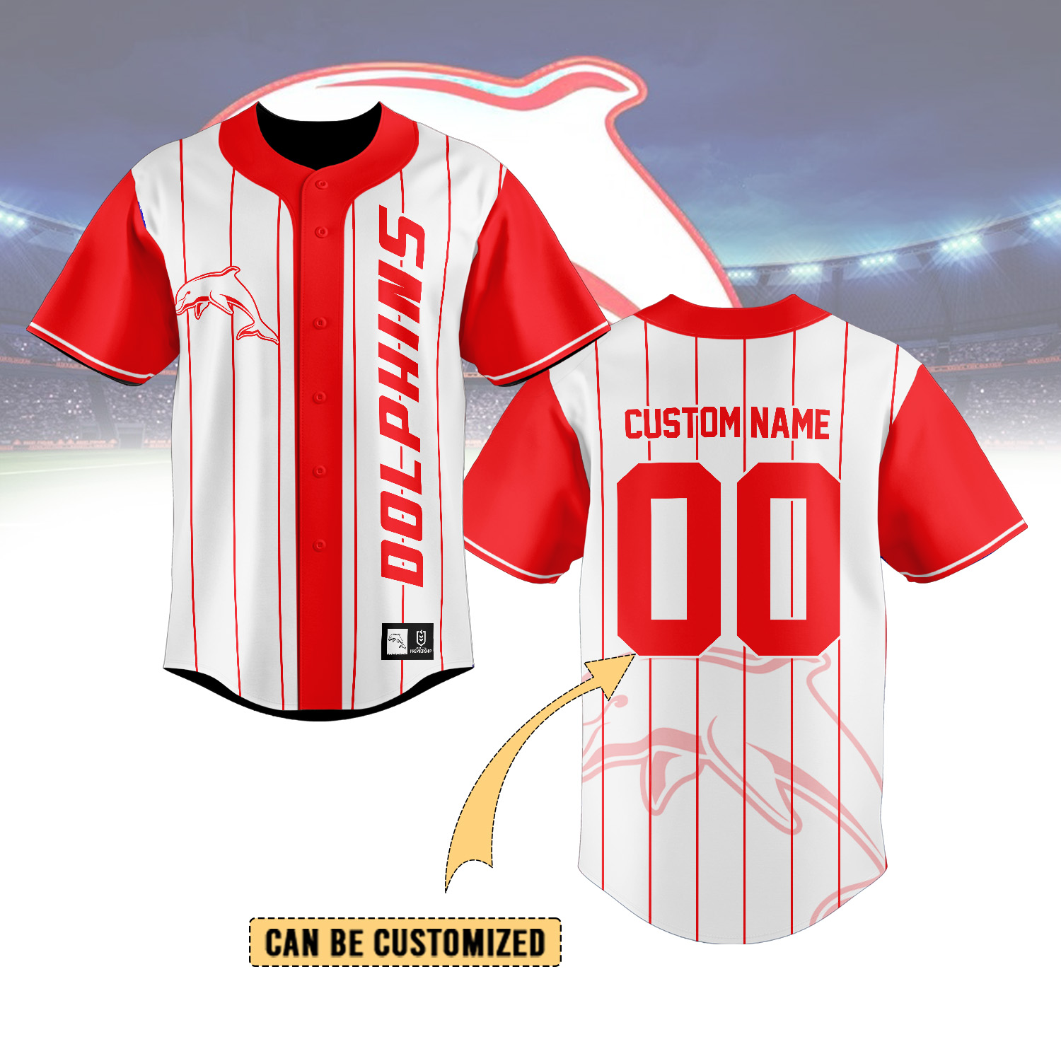 Auspiritmerch Dolphins Personalized Baseball Jersey Gifts For Fans