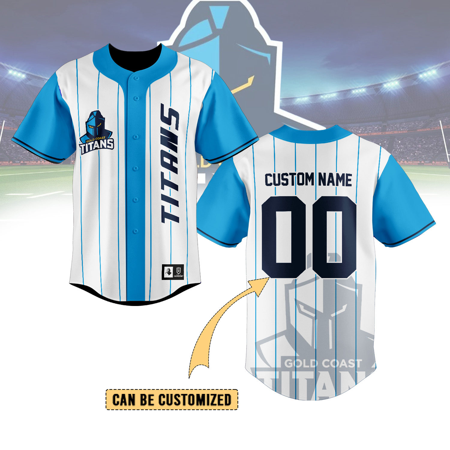 Auspiritmerch Gold Coast Titans Personalized Baseball Jersey Gifts For Fans