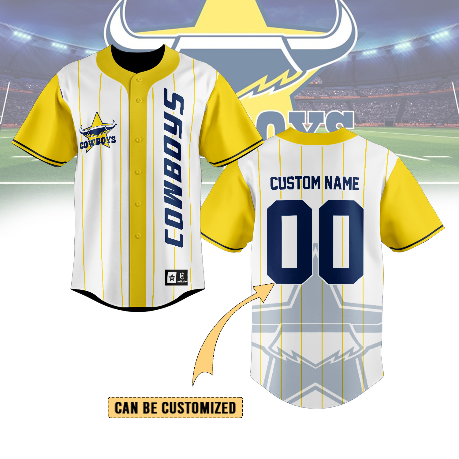 Auspiritmerch North Queensland Cowboys Personalized Baseball Jersey Gifts For Fans