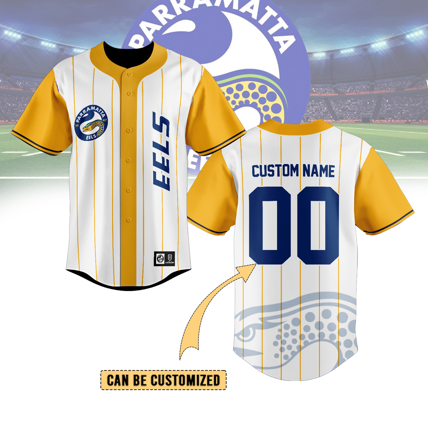 Auspiritmerch Parramatta Eels Personalized Baseball Jersey Gifts For Fans