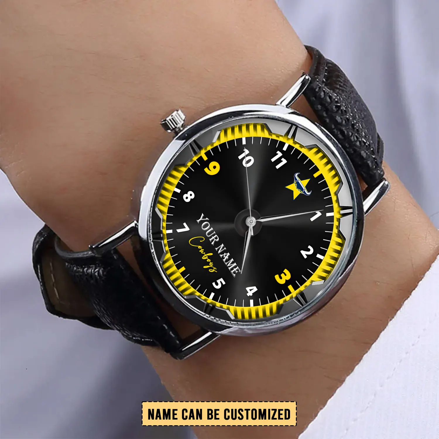 Auspiritmerch North Queensland Cowboys Personalized Stitched Leather Watch Gift For Fans