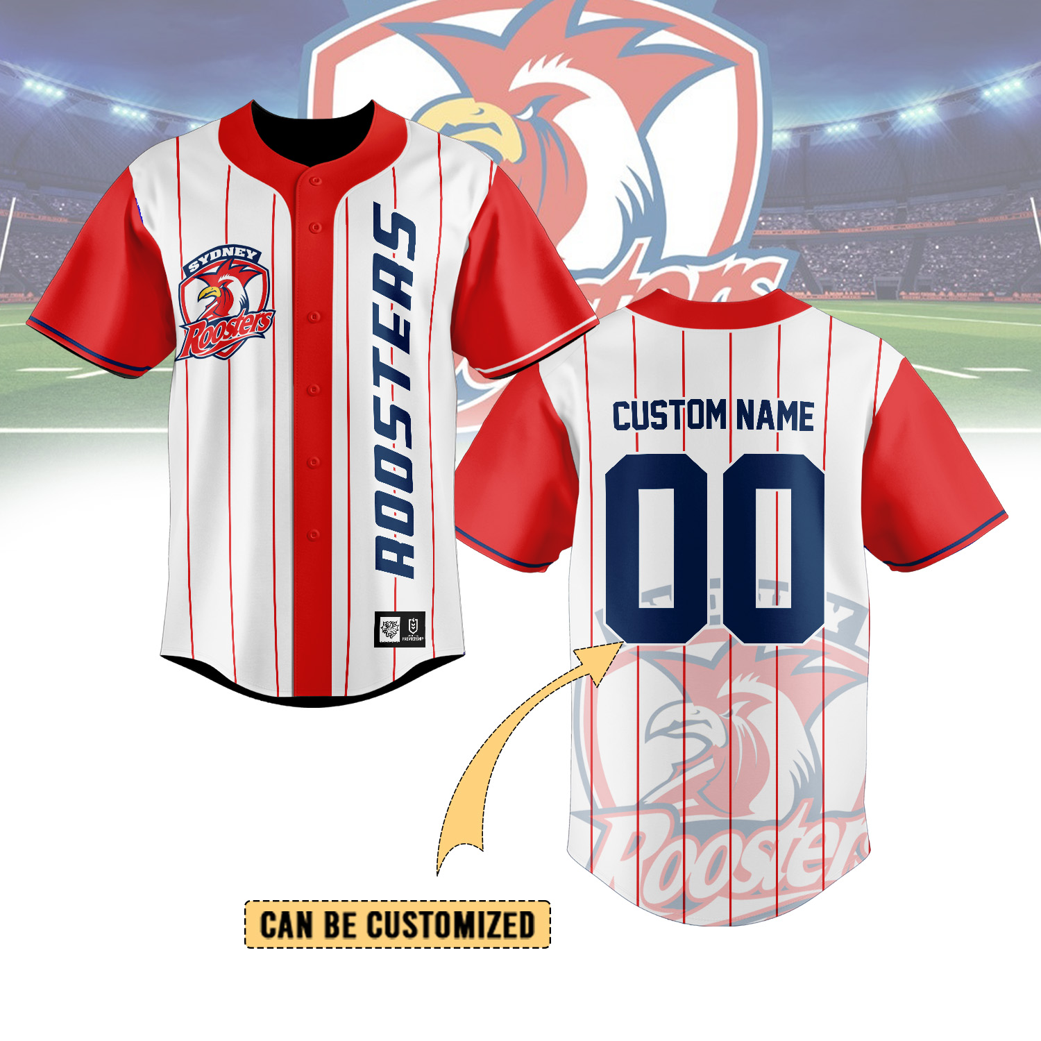 Auspiritmerch Sydney Roosters Personalized Baseball Jersey Gifts For Fans