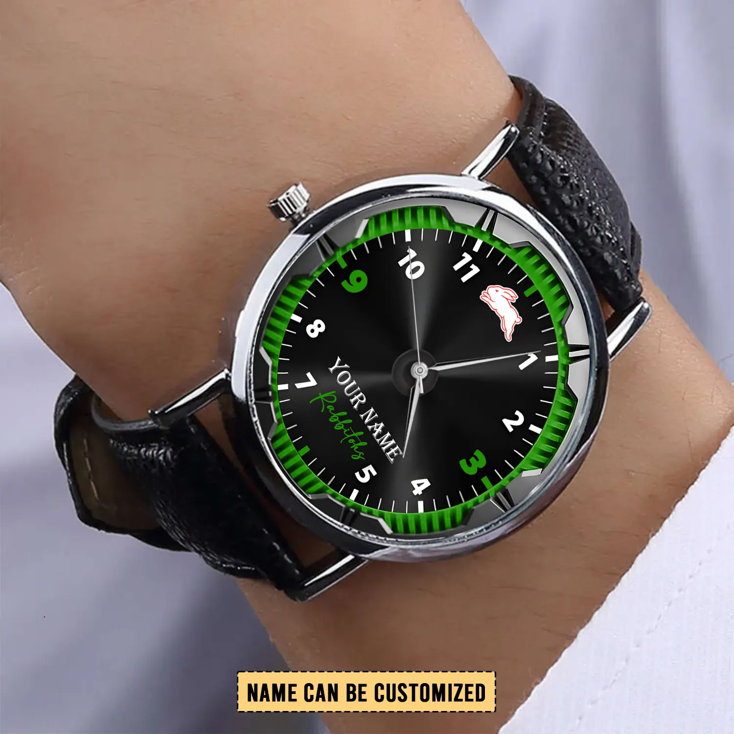 Auspiritmerch South Sydney Rabbitohs Personalized Stitched Leather Watch Gift For Fans