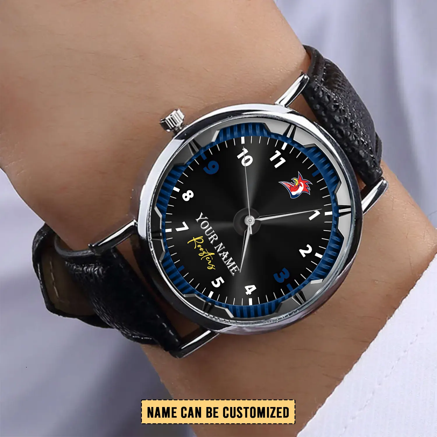 Auspiritmerch Sydney Roosters Personalized Stitched Leather Watch Gift For Fans