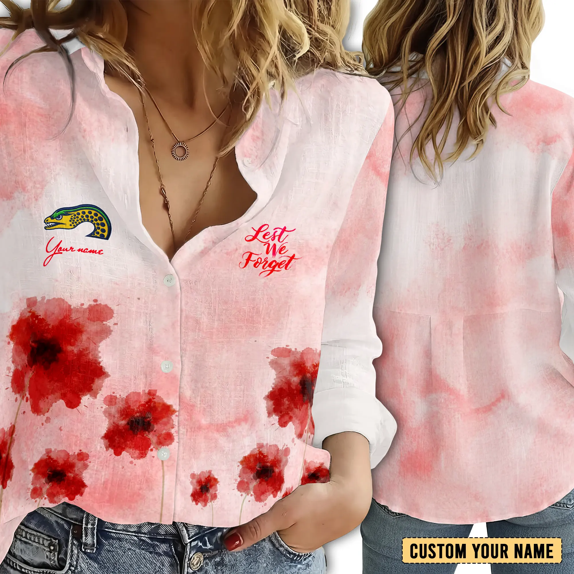 Auspiritmerch Parramatta Eels x Anzac Day Personalized Women's Casual Shirt Gift For Fans