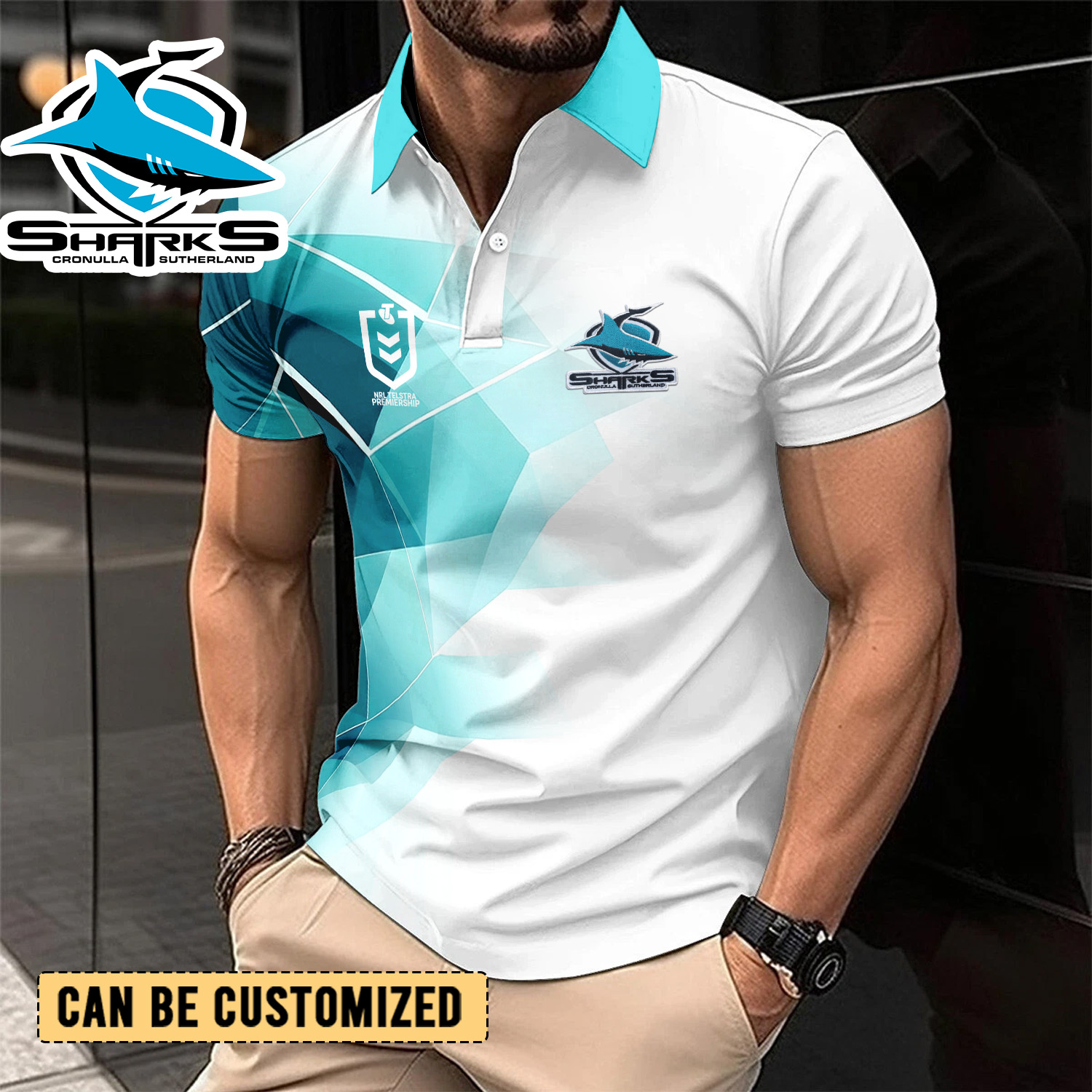 Auspiritmerch Cronulla-Sutherland Sharks Personalized Polo Shirt Gift For Fans
