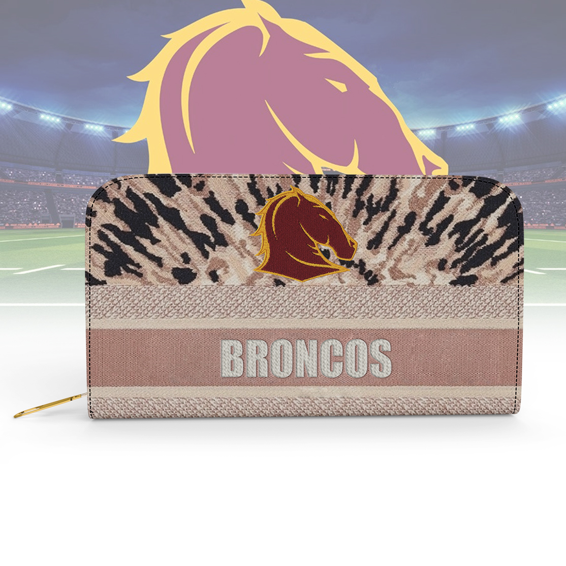 Auspiritmerch Brisbane Broncos Personalized Clutch Purse Gift For Fans