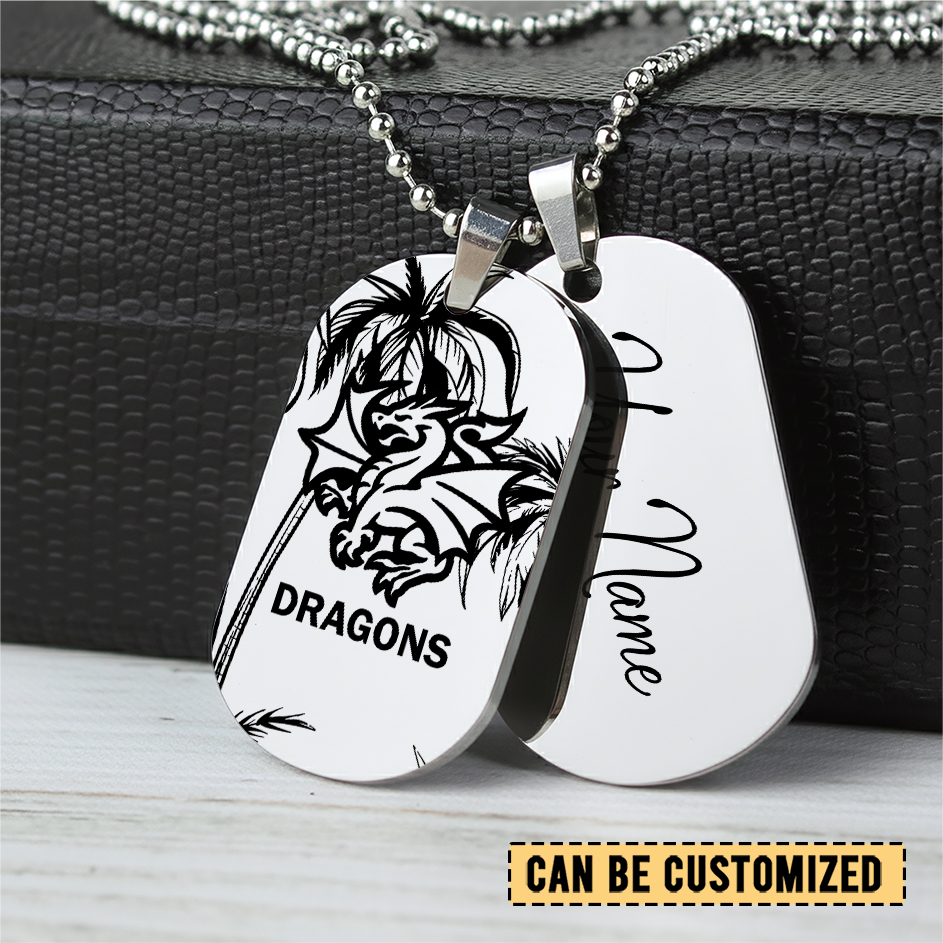 Auspiritmerch St. George Illawarra Dragons Personalized Necklace Dog Tag For Fans