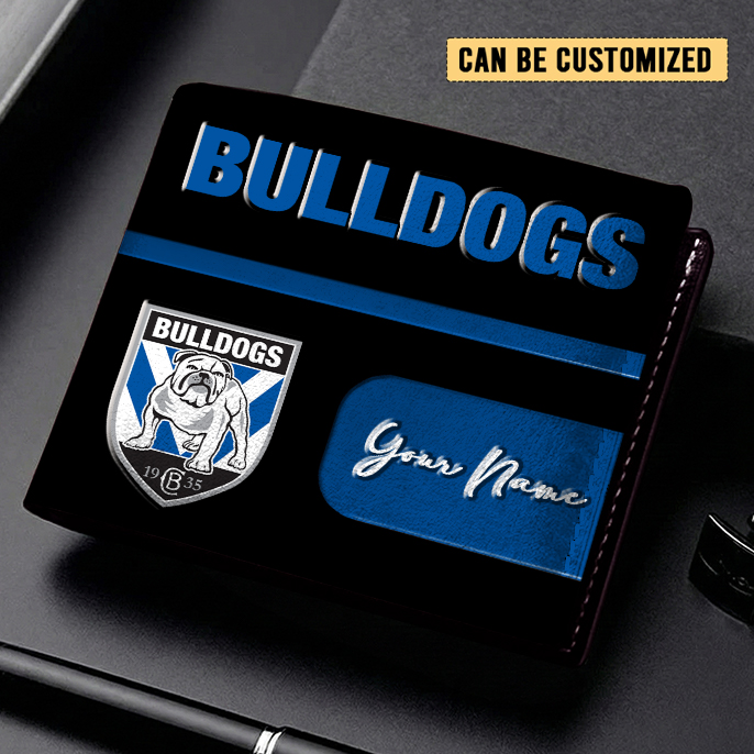 Auspiritmerch Canterbury-Bankstown Bulldogs Personalized Leather Wallet Gift For Fans