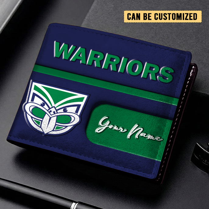 Auspiritmerch New Zealand Warriors Personalized Leather Wallet Gift For Fans