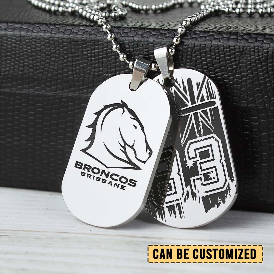 Auspiritmerch Brisbane Broncos Personalized Necklace Dog Tag For Fans
