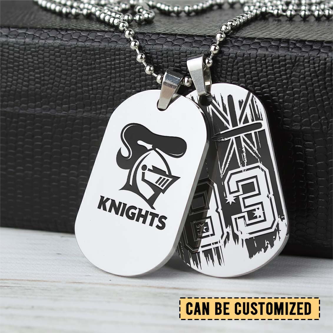 Auspiritmerch Newcastle Knights Personalized Necklace Dog Tag For Fans