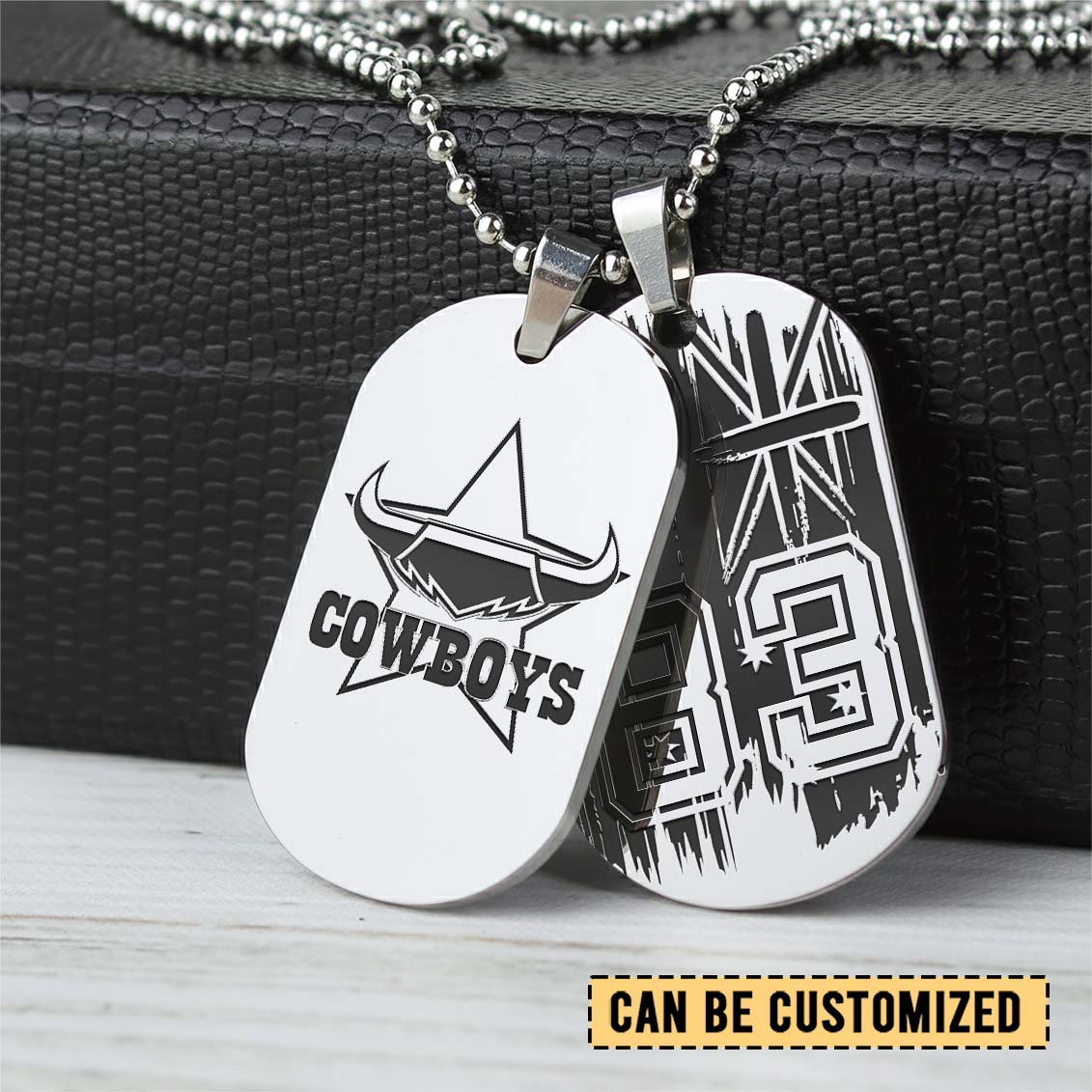 Auspiritmerch North Queensland Cowboys Personalized Necklace Dog Tag For Fans