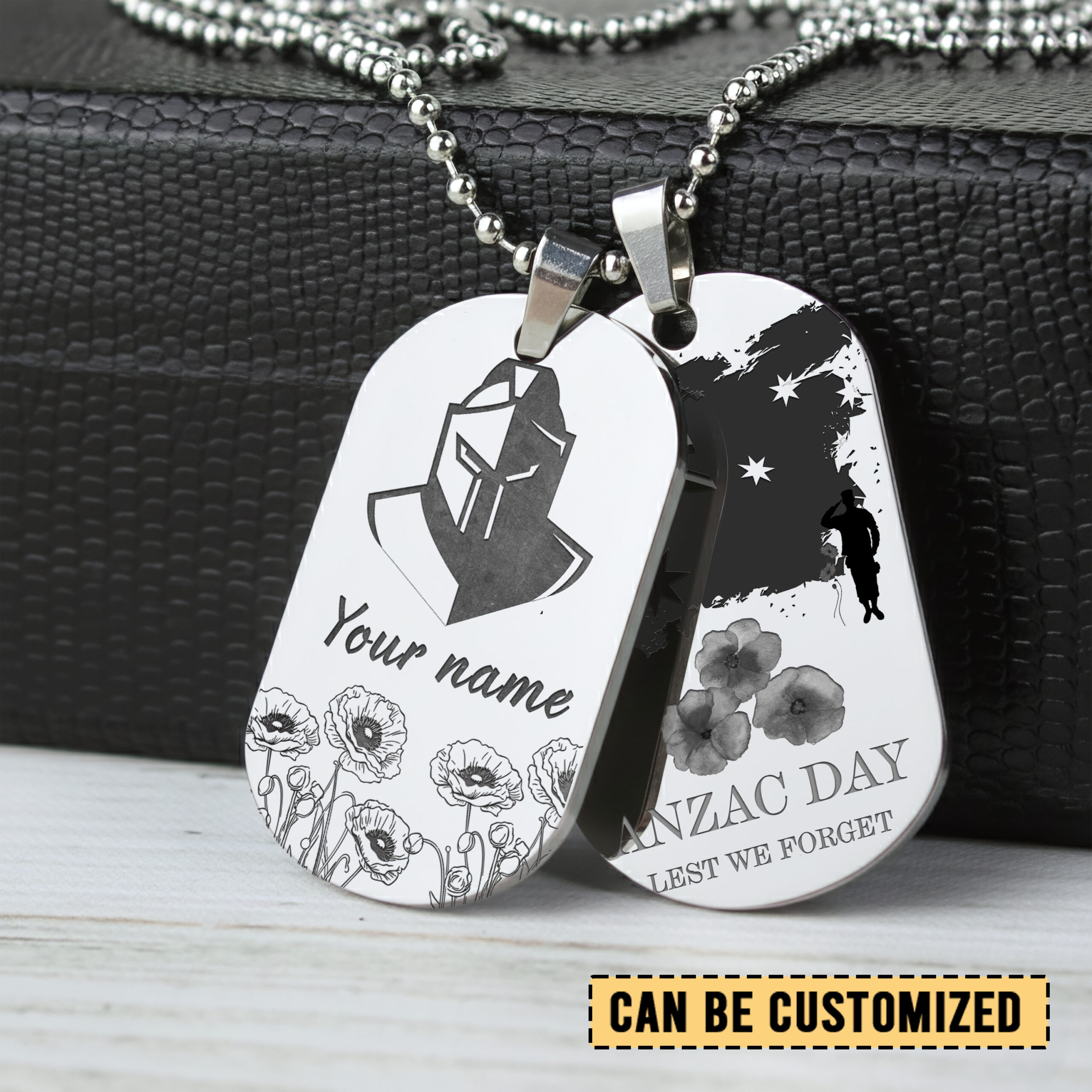 Auspiritmerch Gold Coast Titans x Anzac Day Personalized Necklace Dog Tag For Fans