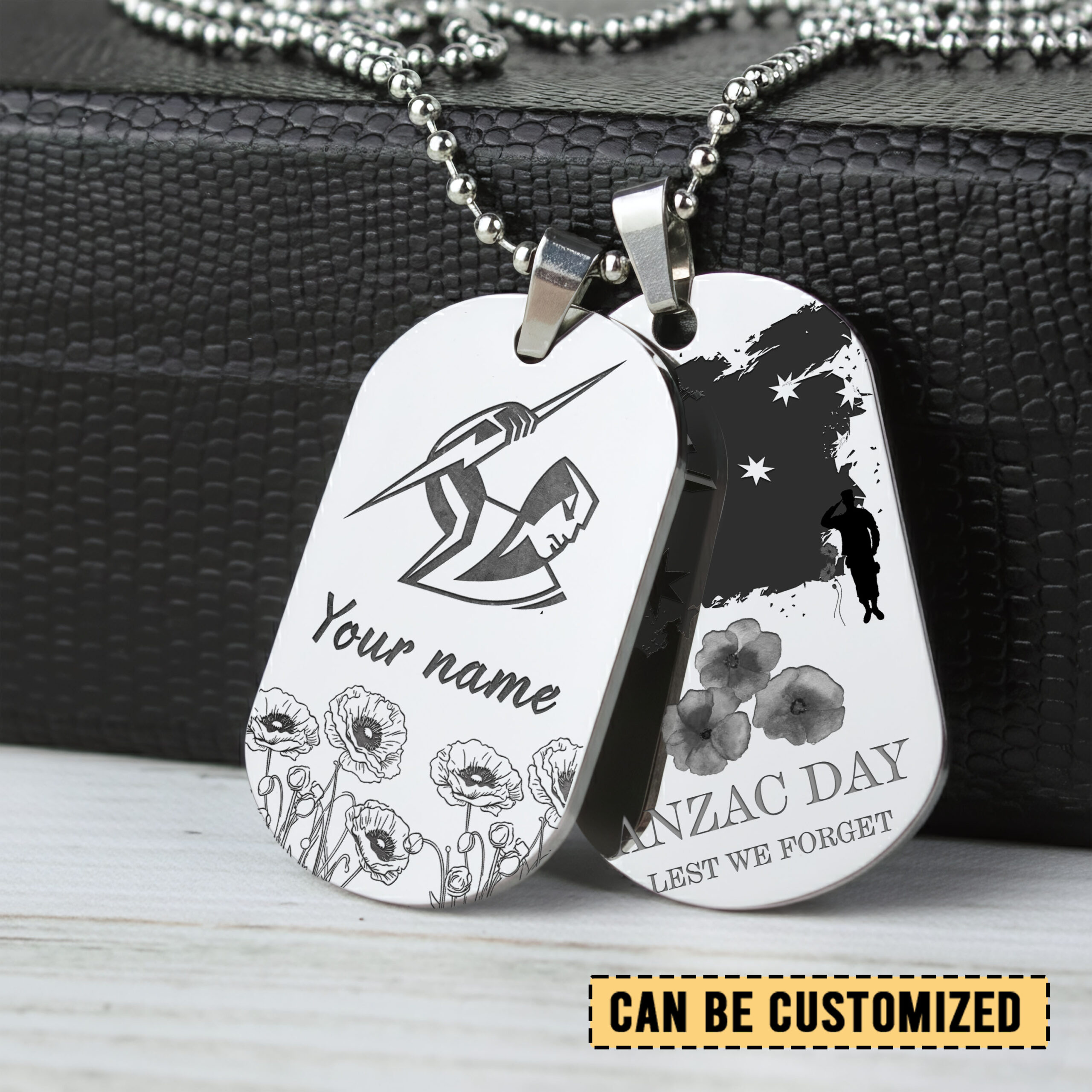 Auspiritmerch Melbourne Storm x Anzac Day Personalized Necklace Dog Tag For Fans