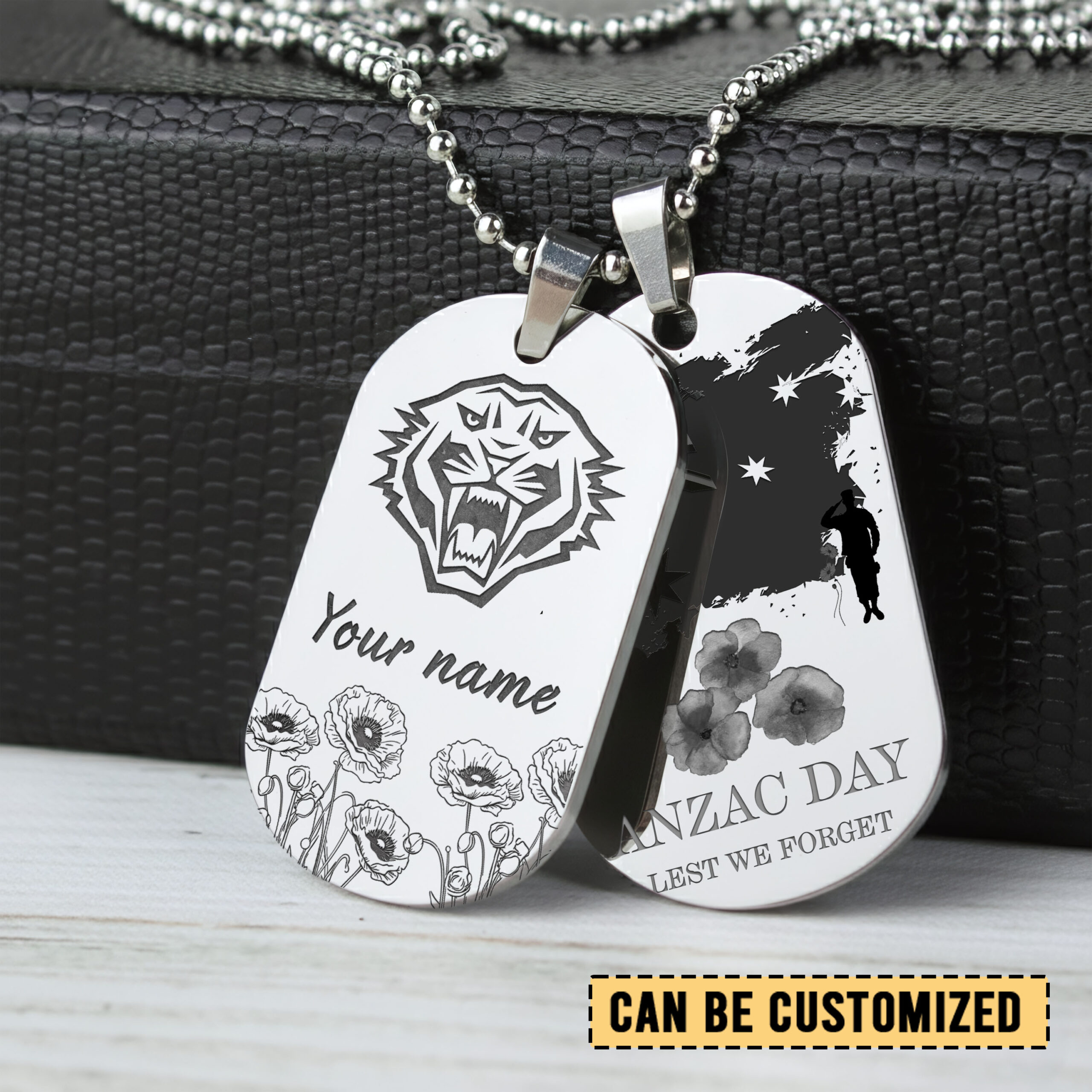 Auspiritmerch Wests Tigers x Anzac Day Personalized Necklace Dog Tag For Fans