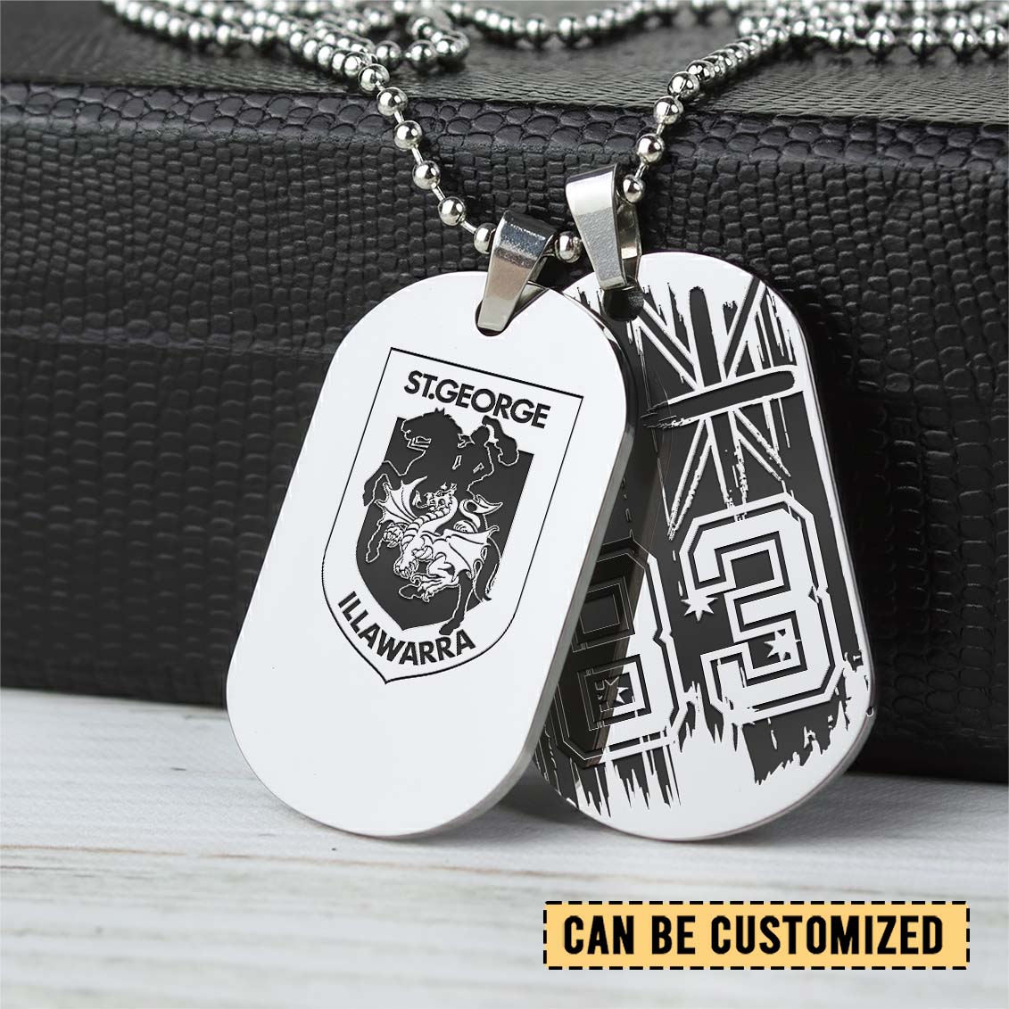 Auspiritmerch St. George Illawarra Dragons Personalized Necklace Dog Tag For Fans