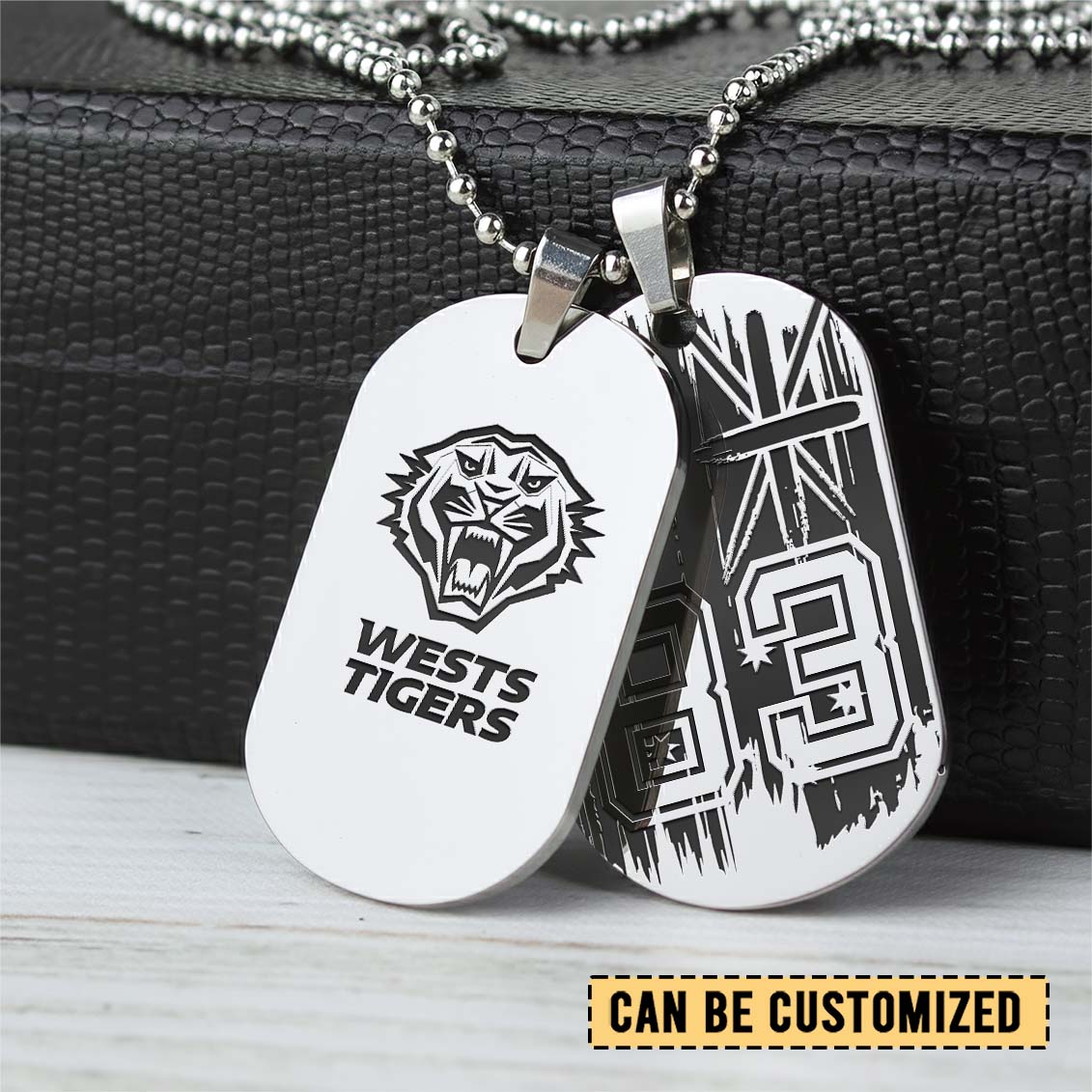Auspiritmerch Wests Tigers Personalized Necklace Dog Tag For Fans