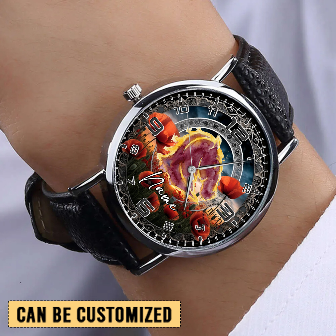 Auspiritmerch Brisbane Broncos x Anzac Day Personalized Stitched Leather Watch Gift For Fans