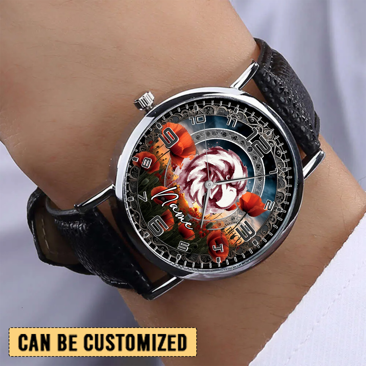 Auspiritmerch Manly Warringah Sea Eagles x Anzac Day Personalized Stitched Leather Watch Gift For Fans