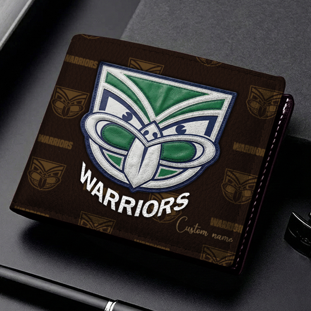 Auspiritmerch New Zealand Warriors Personalized Leather Wallet Gift For Fans