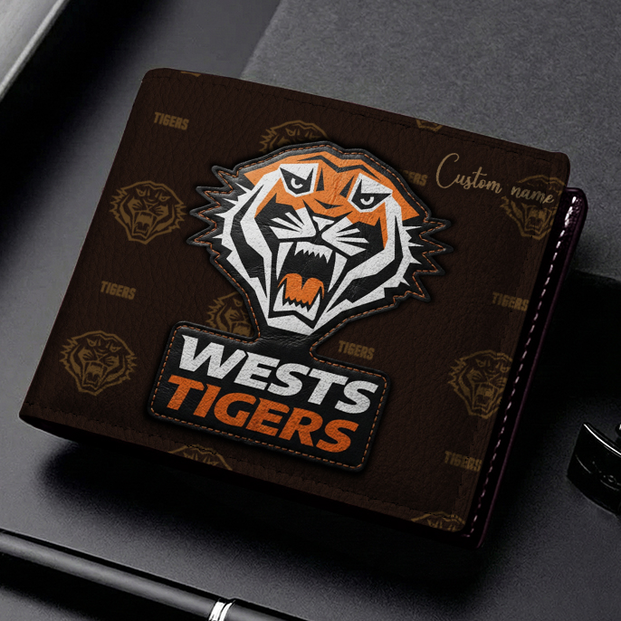 Auspiritmerch Wests Tigers Personalized Leather Wallet Gift For Fans