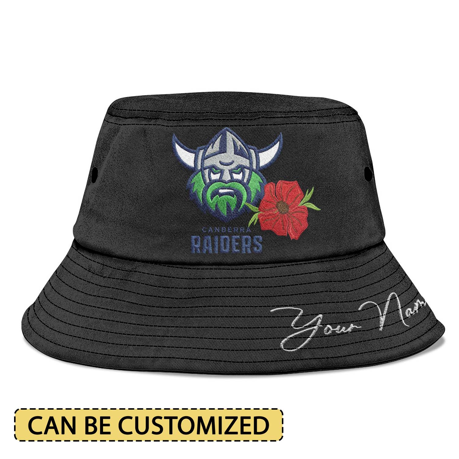 Auspiritmerch Canberra Raiders x Anzac Day Sports Personalized Embroidered Bucket Hat Gift For Fans