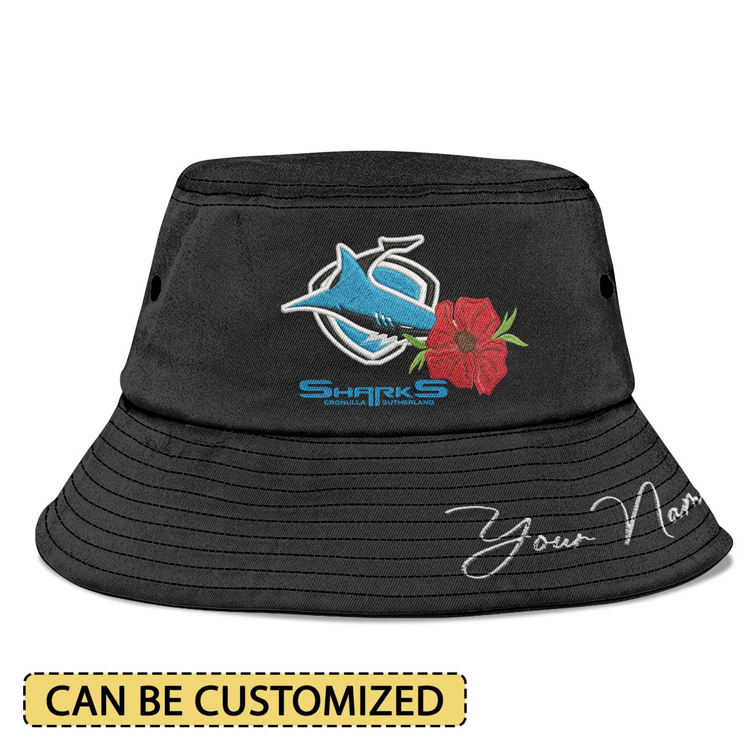 Auspiritmerch Cronulla-Sutherland Sharks x Anzac Day Sports Personalized Embroidered Bucket Hat Gift For Fans