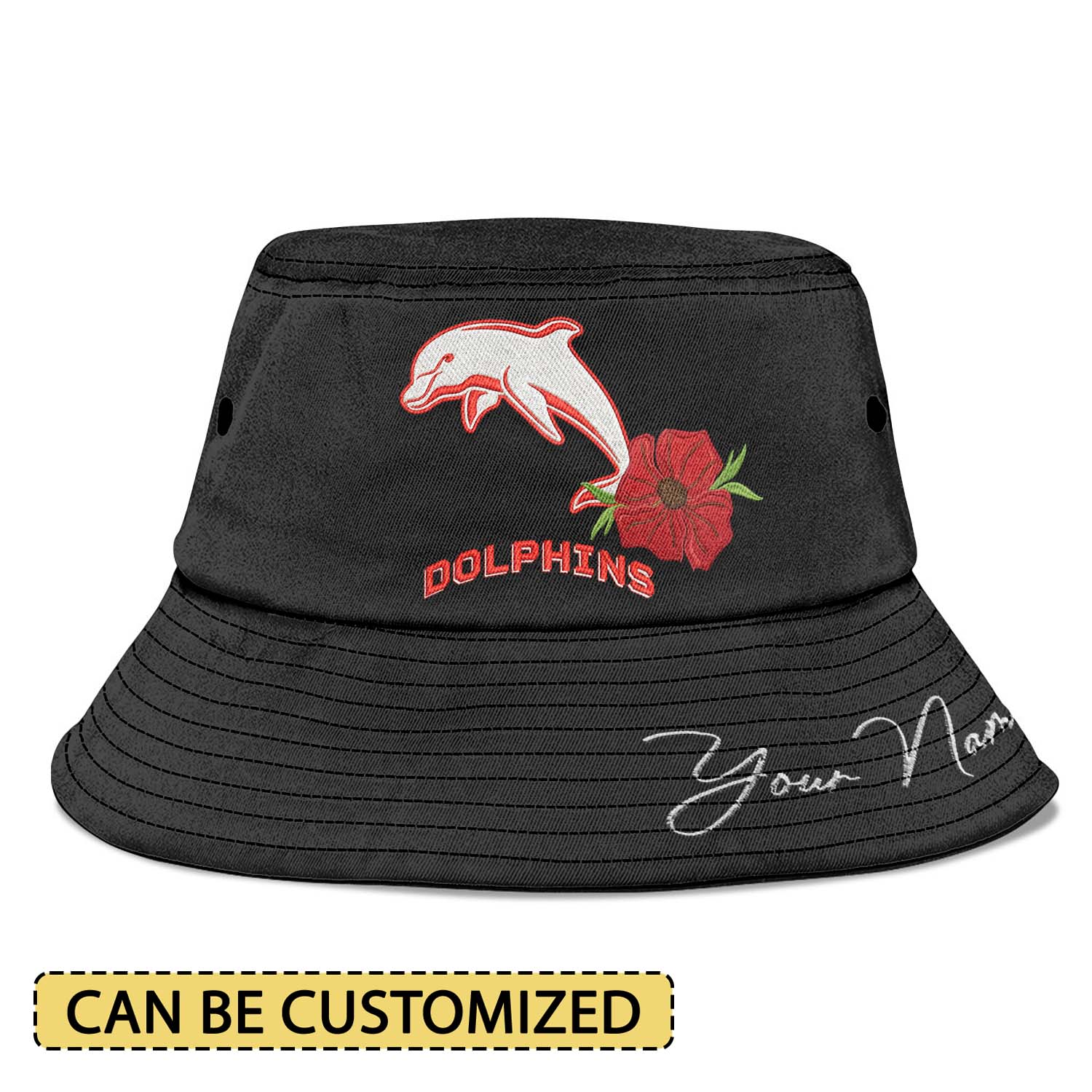 Auspiritmerch Dolphins x Anzac Day Sports Personalized Embroidered Bucket Hat Gift For Fans
