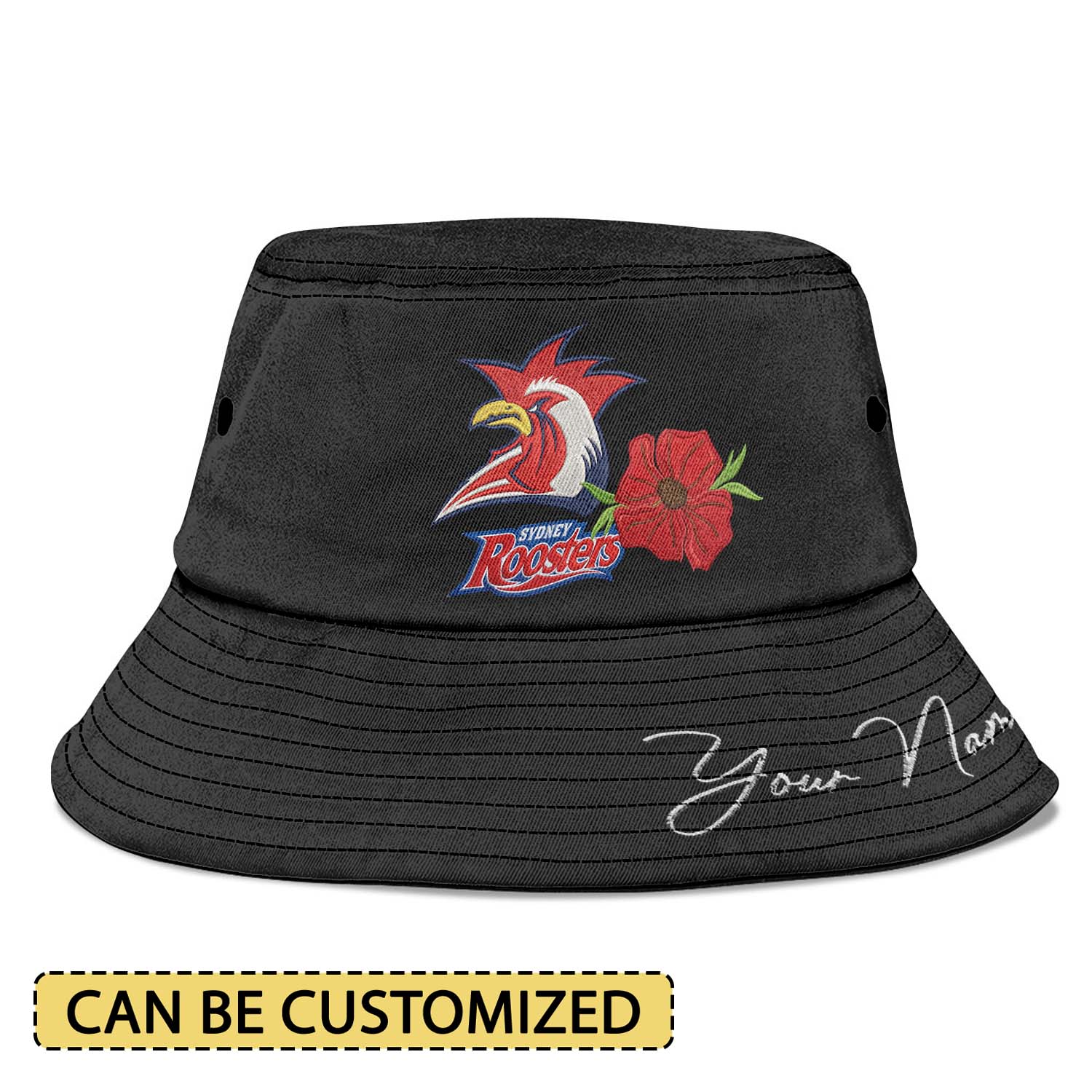 Auspiritmerch Sydney Roosters x Anzac Day Sports Personalized Embroidered Bucket Hat Gift For Fans