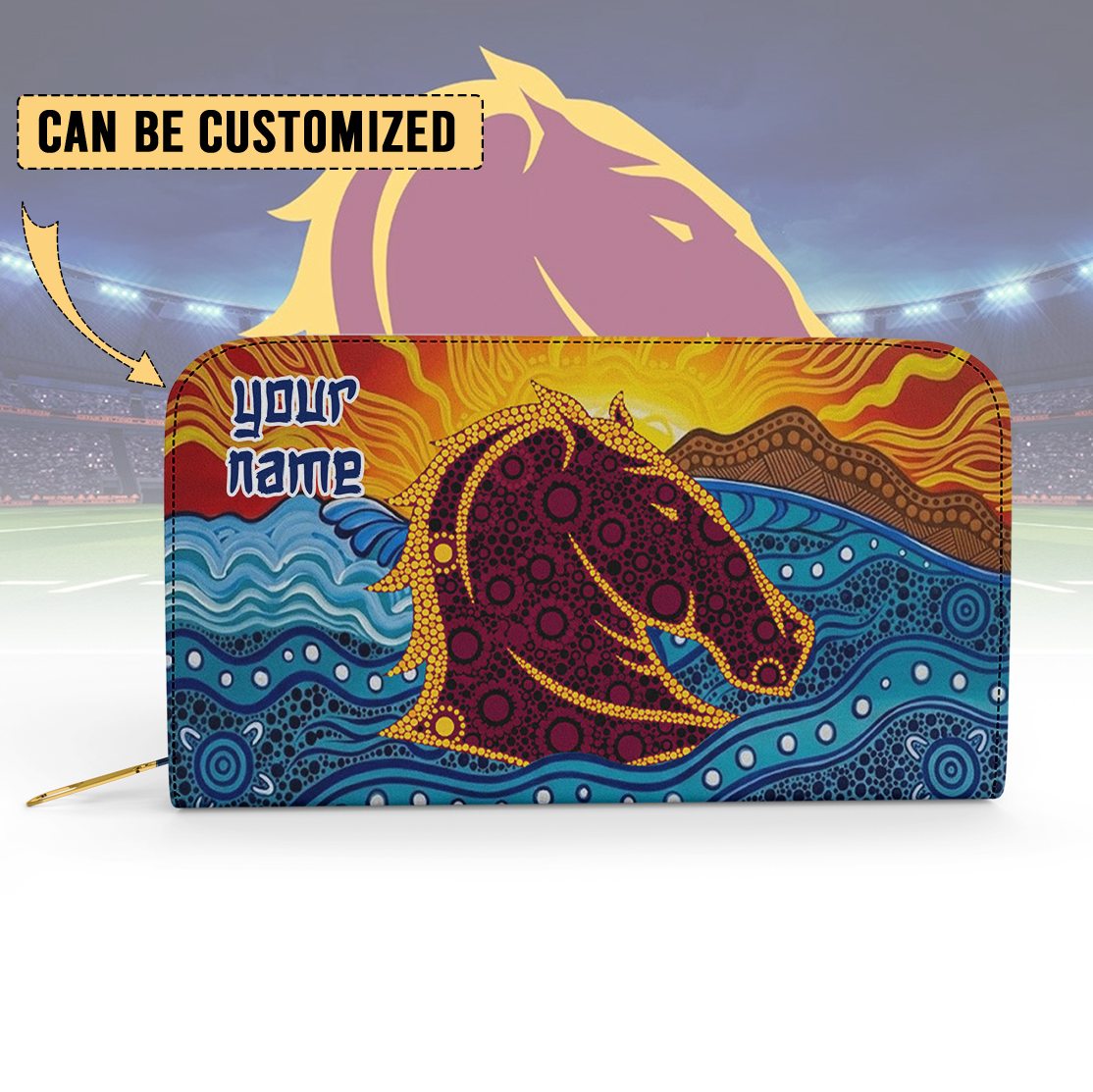 Auspiritmerch Brisbane Broncos Personalized Clutch Purse Gift For Fans