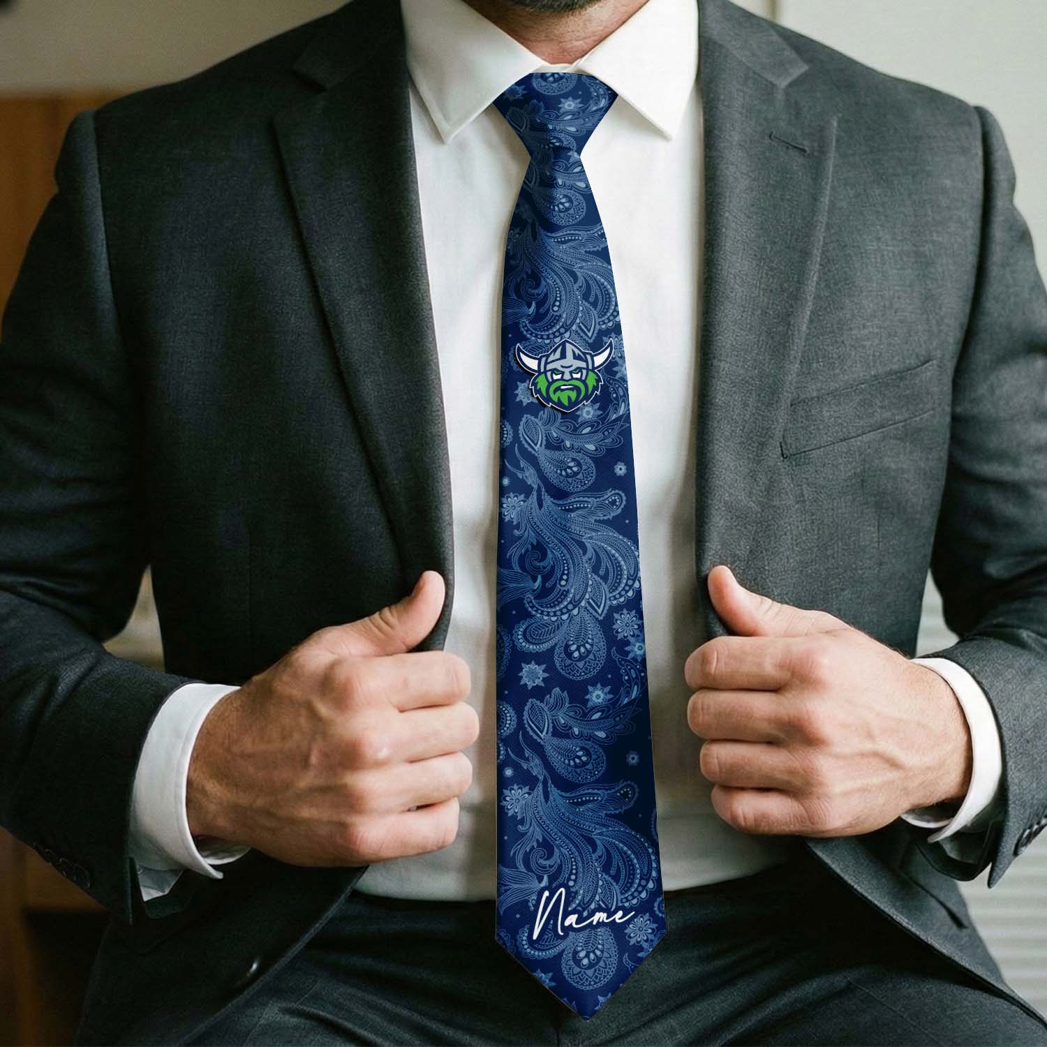Auspiritmerch Canberra Raiders Personalized Necktie Gifts For Fans