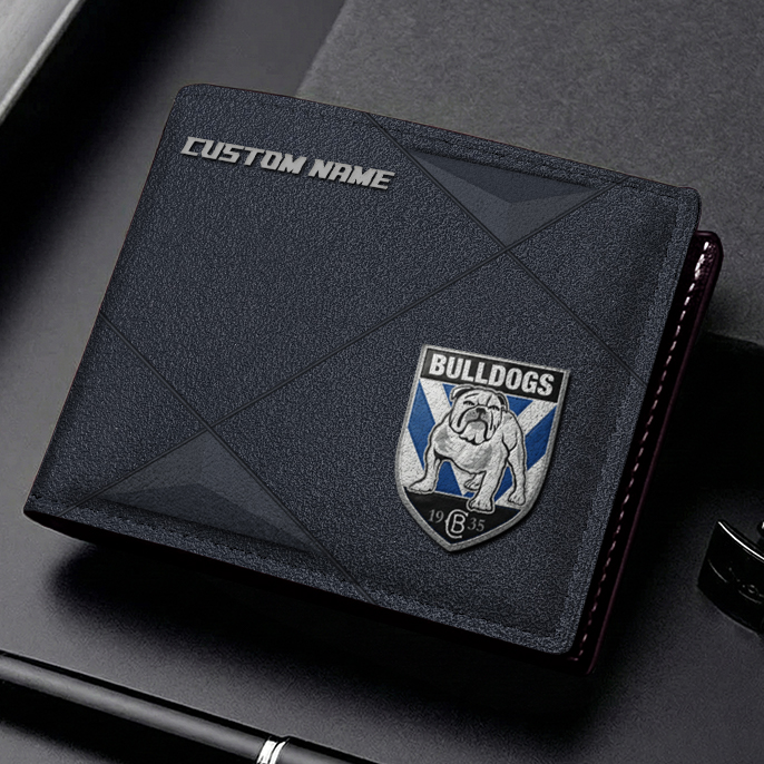 Auspiritmerch Canterbury-Bankstown Bulldogs Personalized Leather Wallet Gift For Fans
