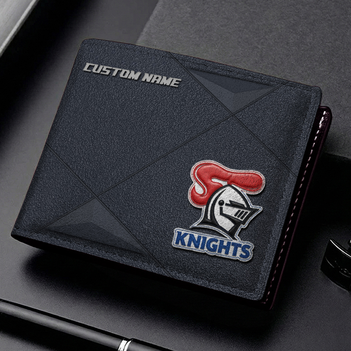 Auspiritmerch Newcastle Knights Personalized Leather Wallet Gift For Fans