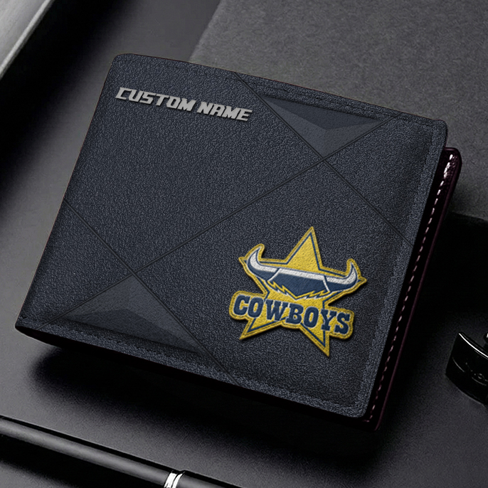 Auspiritmerch North Queensland Cowboys Personalized Leather Wallet Gift For Fans