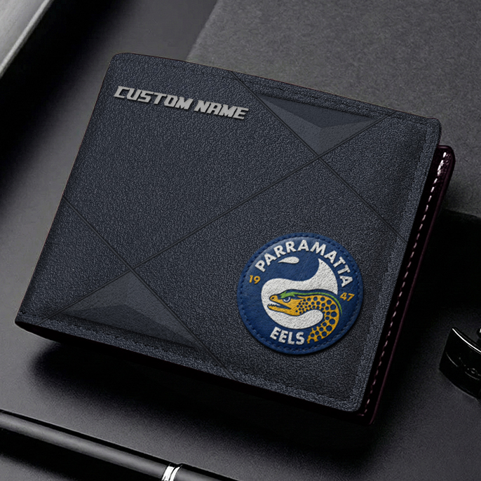 Auspiritmerch Parramatta Eels Personalized Leather Wallet Gift For Fans