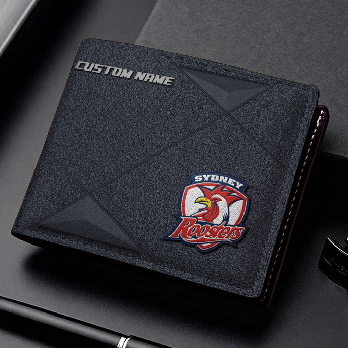 Auspiritmerch Sydney Roosters Personalized Leather Wallet Gift For Fans