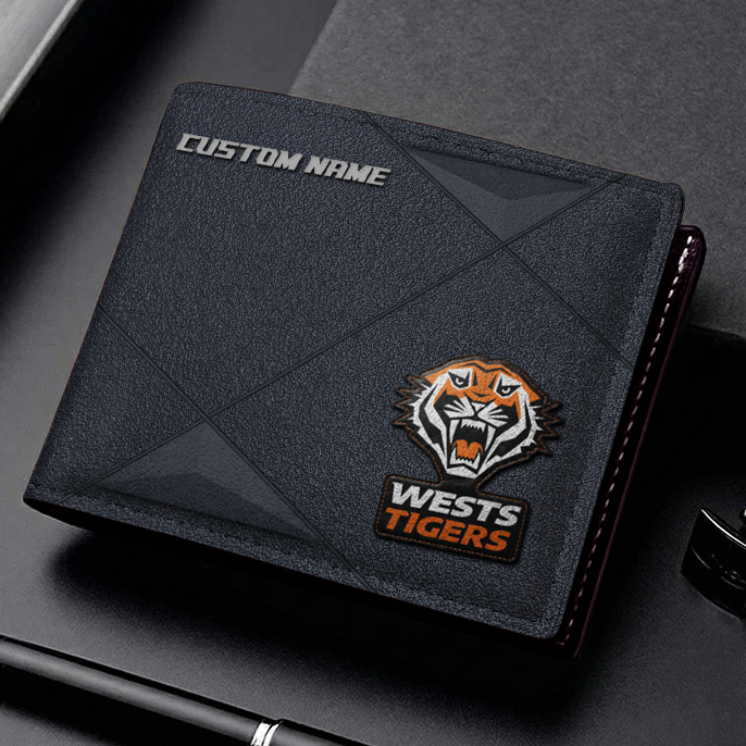 Auspiritmerch Wests Tigers Personalized Leather Wallet Gift For Fans