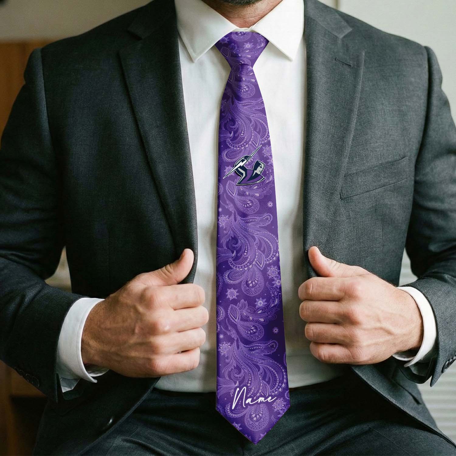 Auspiritmerch Melbourne Storm Personalized Necktie Gifts For Fans