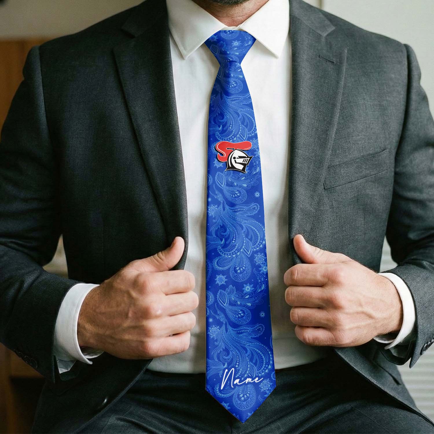 Auspiritmerch Newcastle Knights Personalized Necktie Gifts For Fans