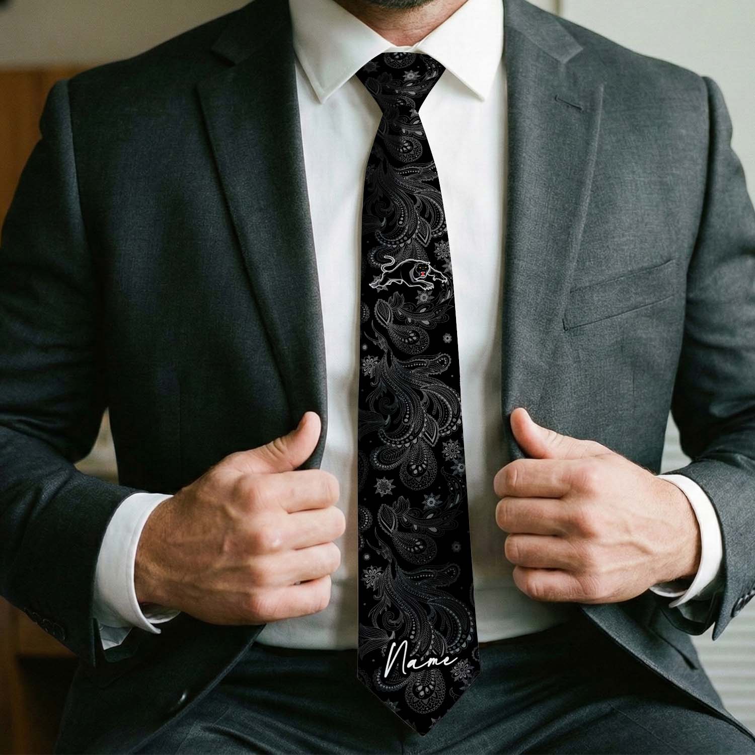 Auspiritmerch Penrith Panthers Personalized Necktie Gifts For Fans