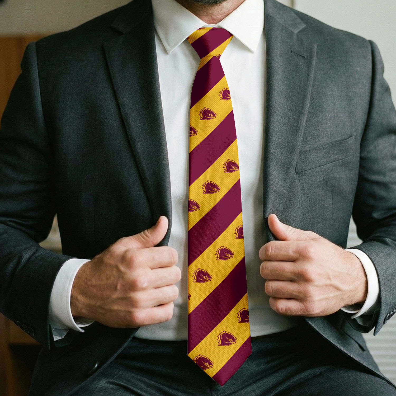 Auspiritmerch Brisbane Broncos Personalized Necktie Gifts For Fans