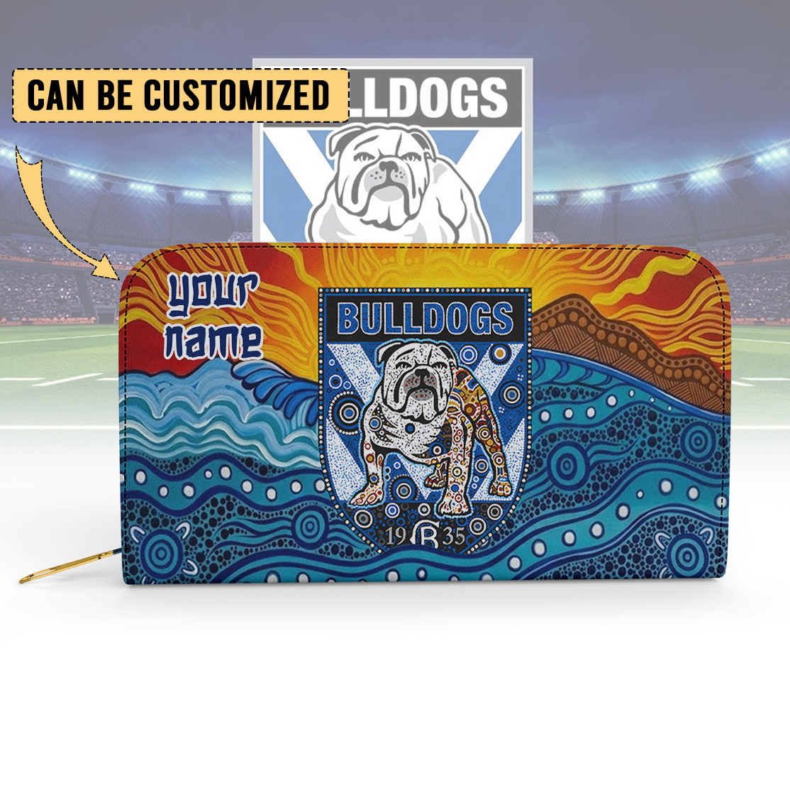 Auspiritmerch Canterbury-Bankstown Bulldogs Personalized Clutch Purse Gift For Fans