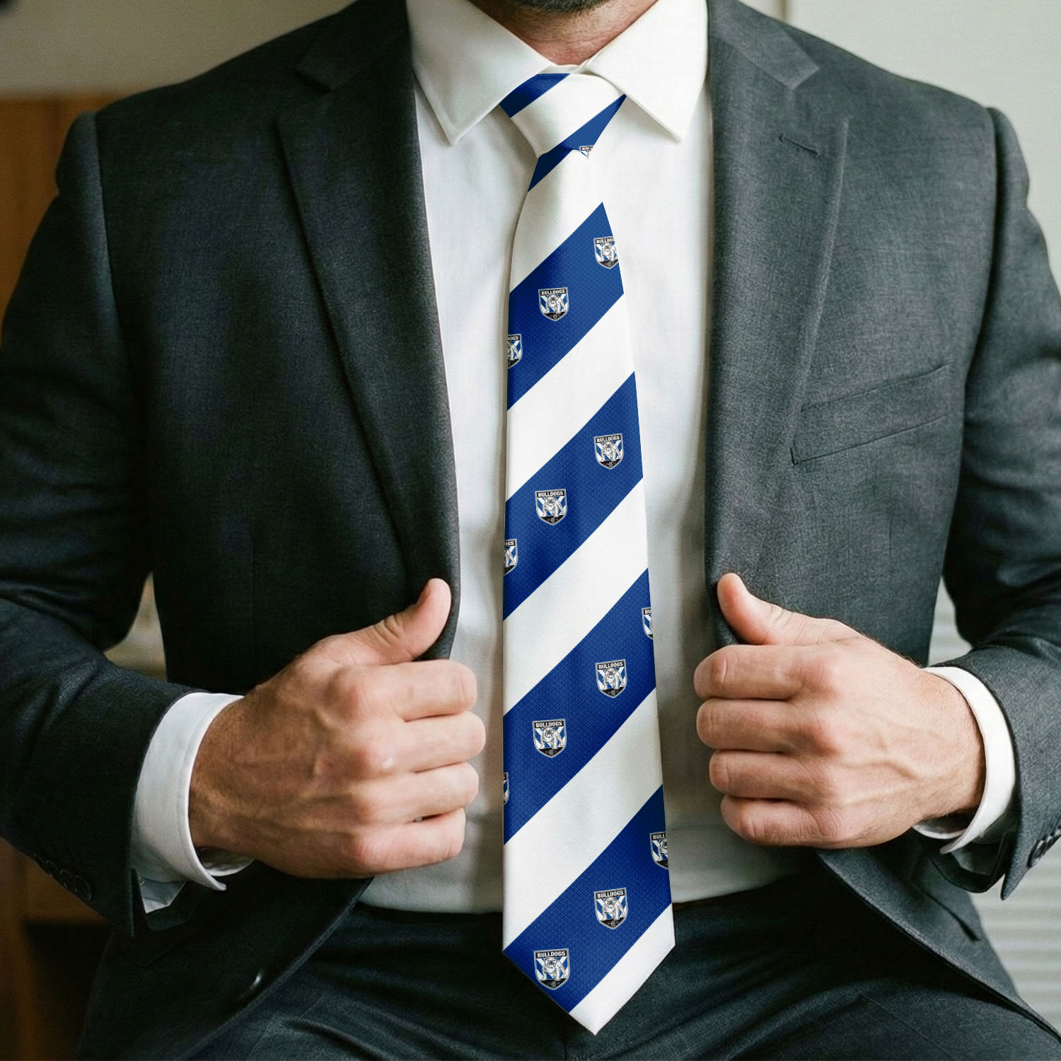 Auspiritmerch Canterbury-Bankstown Bulldogs Personalized Necktie Gifts For Fans
