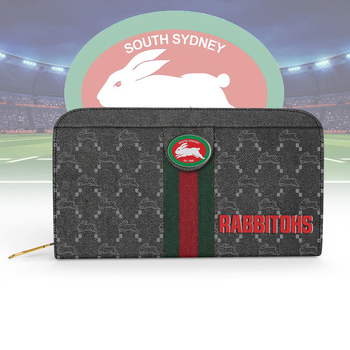 Auspiritmerch South Sydney Rabbitohs Personalized Clutch Purse Gift For Fans