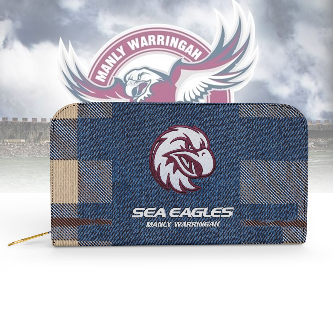Auspiritmerch Manly Warringah Sea Eagles Personalized Clutch Purse Gift For Fans