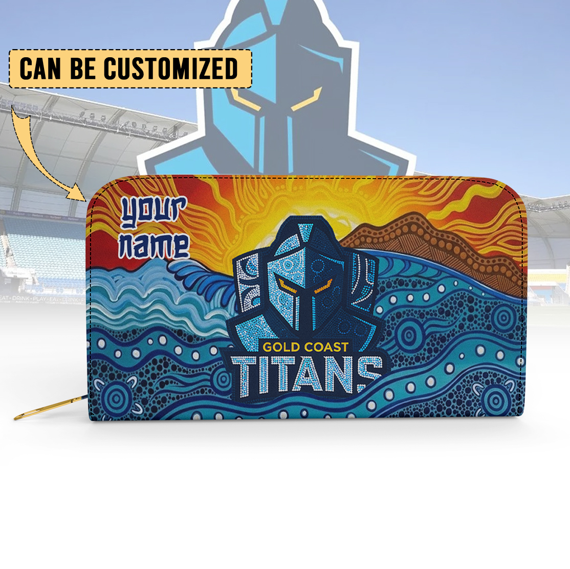 Auspiritmerch Gold Coast Titans Personalized Clutch Purse Gift For Fans